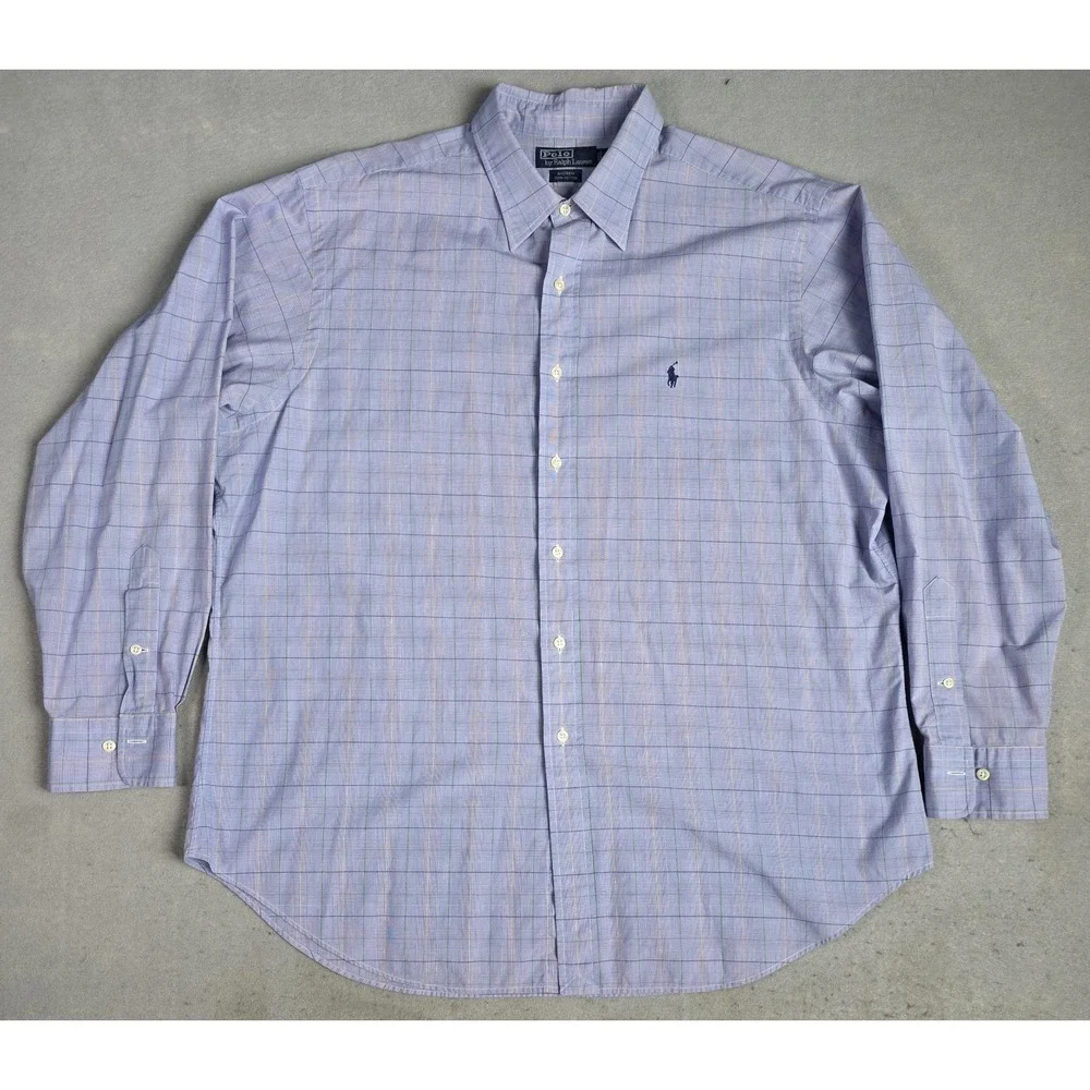 Men's Polo Ralph Lauren 17.5 -34/35 Andrew Dress Shirt Button Up Long Sleeve